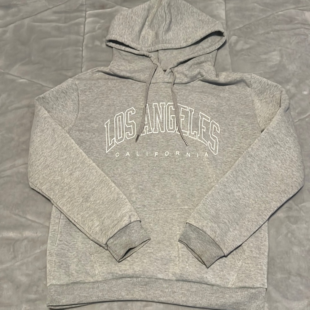 Letter Graphic Kangaroo Pocket Drawstring Hoodie